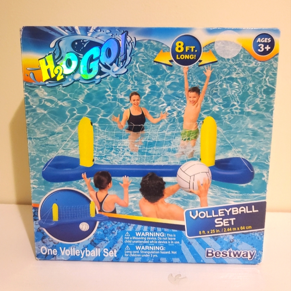 Brand NEW H2O Go! Volleyball Set pool 8 foot x 25 inches Bestway inflatable toy
